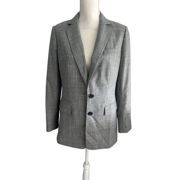 DKNY Women's Gray Yellow Glen Plaid Button Blazer Size 4 - Picture 3 of 6